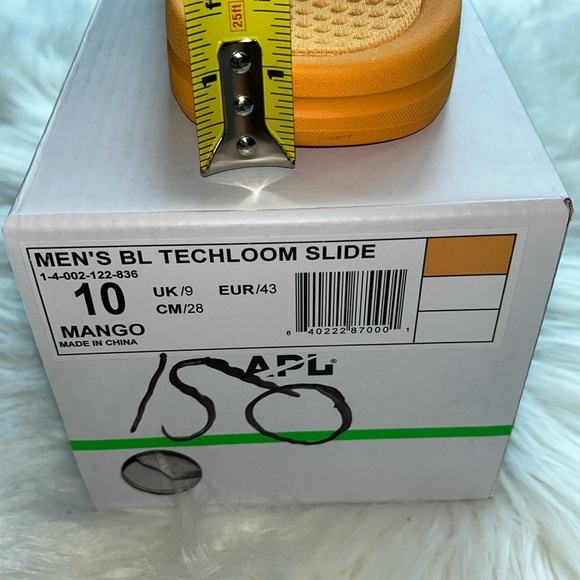 🆕 APL Men’s Big Logo Techloom Slide in Mango Size 10 UNISEX - Picture 8 of 11